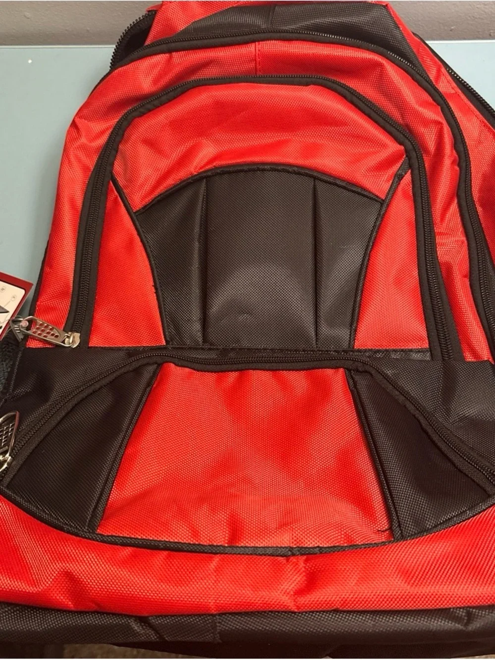 Men's Red and Black Backpack
